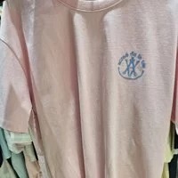 [S] ADLV WATERDROP A LOGO EMBLEM SHORT SLEEVE T-SHIRT,LIGHT PINK, ADLV22FW-SSLWTD-LPN (SAV147)