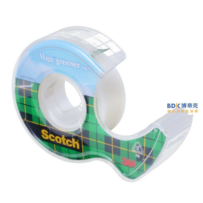 3M 台灣 Scotch 綠材質隱形膠帶膠台 810GD 19mm x 15.2m
