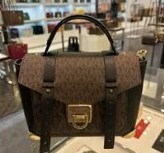 [S] MICHAEL KORS 35F1GNCS6V MANHATTAN MD TH SCHOOL SATCHEL LEATHER,BROWN/BLK, 194900654736 (SMK241)