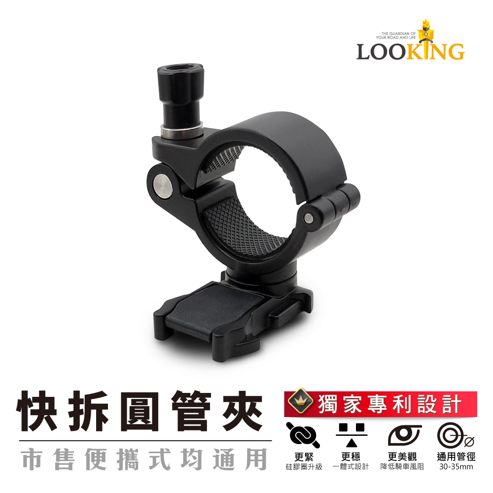 【Looking】360度旋轉快拆圓管夾支架