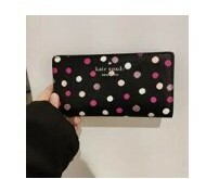 [S] KATE SPADE K9361 STACI LARGE BIFOLD WALLET GLIMMER DOTS LEATHER CARD CASE HOLDER,BLACK MULTI, 196021186905 (SKS420)