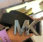 [S] MICHAEL KORS 558390 TWIST REVERSIBLE BELT,BLACK, 722947325229 (SMK263)