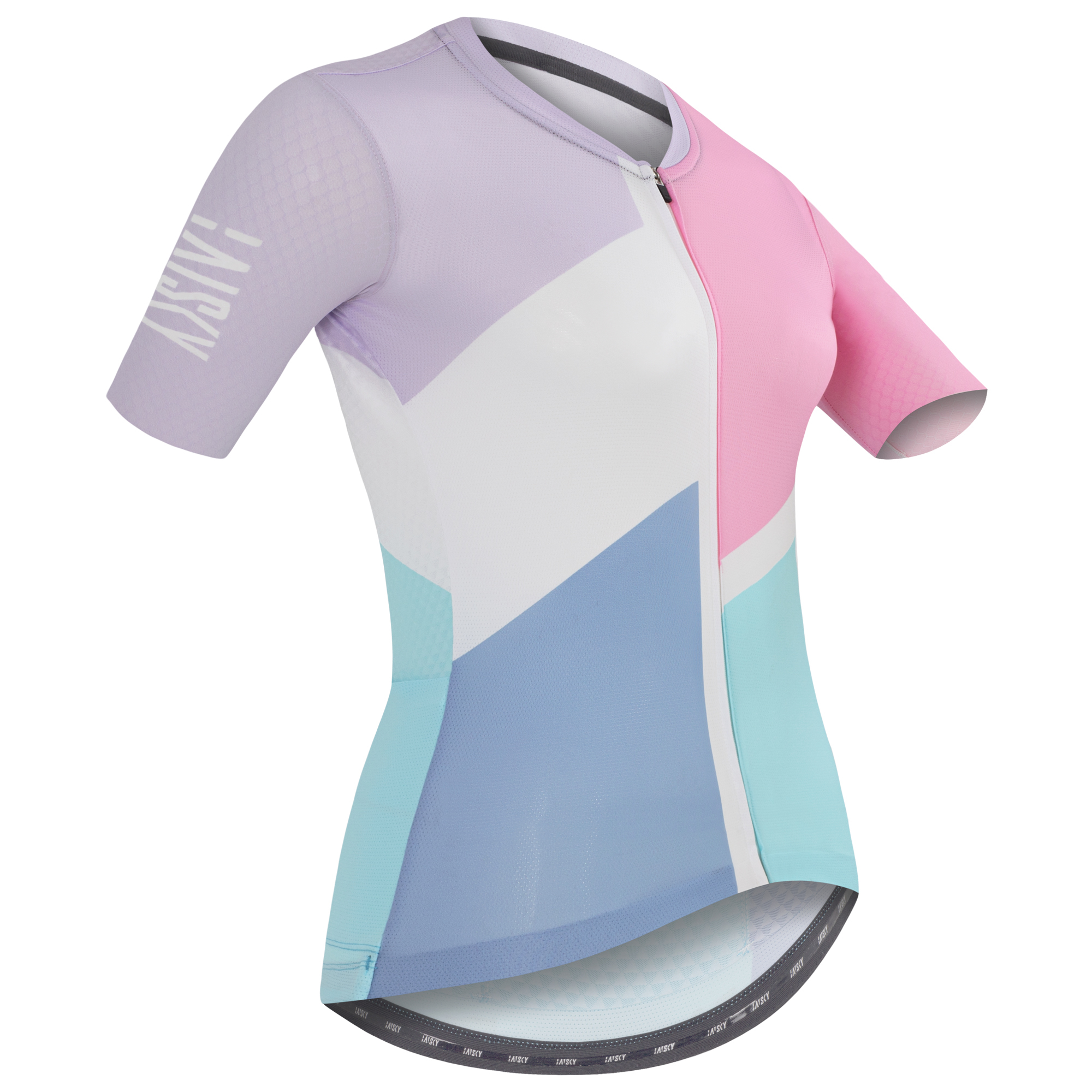 女款空力短車衣 七巧板 粉