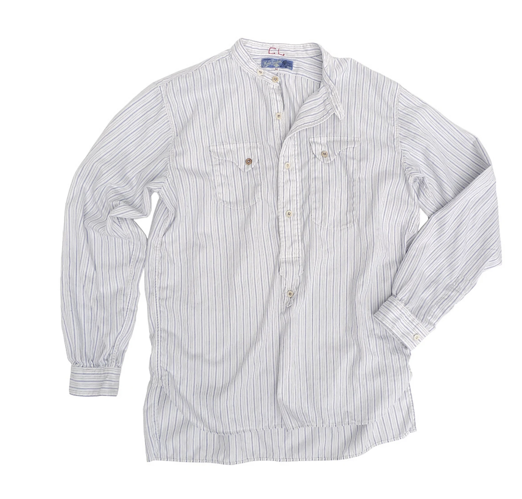 Mister Freedom CHEMISE POILU - WHITE DOBBY STRIPE SHIRT