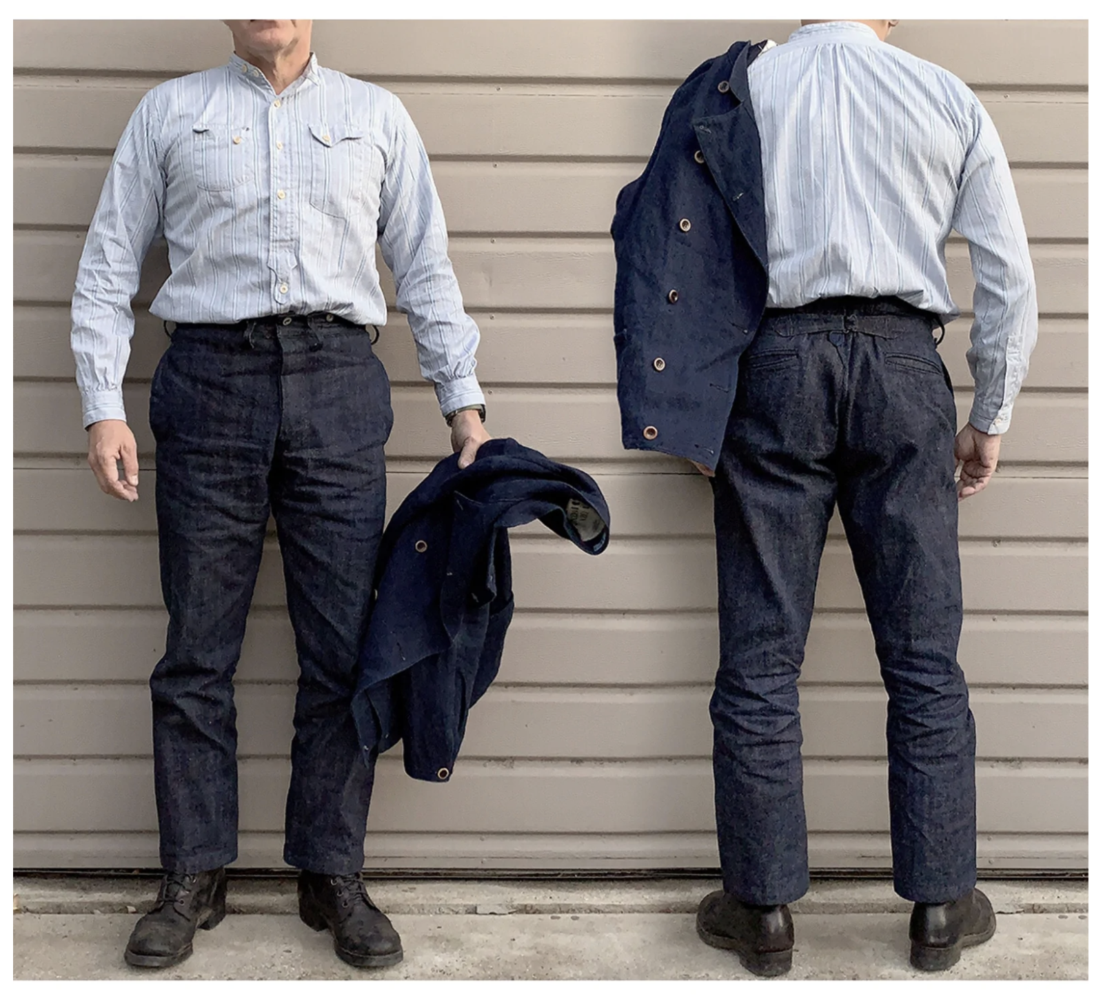 Mister Freedom CHEMISE POILU - WHITE DOBBY STRIPE SHIRT