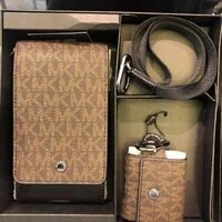 [S] MICHAEL KORS 36S2LGFL6B TECH LANYARD BOX SET,BROWN/BLACK, 196163115535 (SMK265)