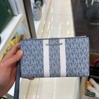 [S] MICHAEL KORS 35S2STVW3V JET SET TRAVEL LG DOUBLE ZIP WRISTLET,CHAMBRAY MULTI, 196163105857 (SMK270)