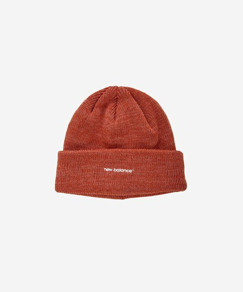 NEW BALANCE 基本款 素色 小LOGO 毛帽 橘紅 NBGDCAF305_21