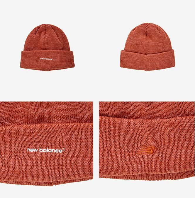 NEW BALANCE 基本款 素色 小LOGO 毛帽 橘紅 NBGDCAF305_21