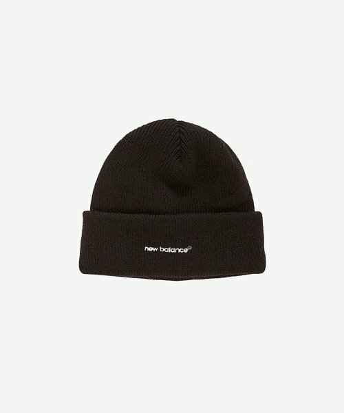 NEW BALANCE 基本款 素色 小LOGO 毛帽 黑 NBGDCAF305_19