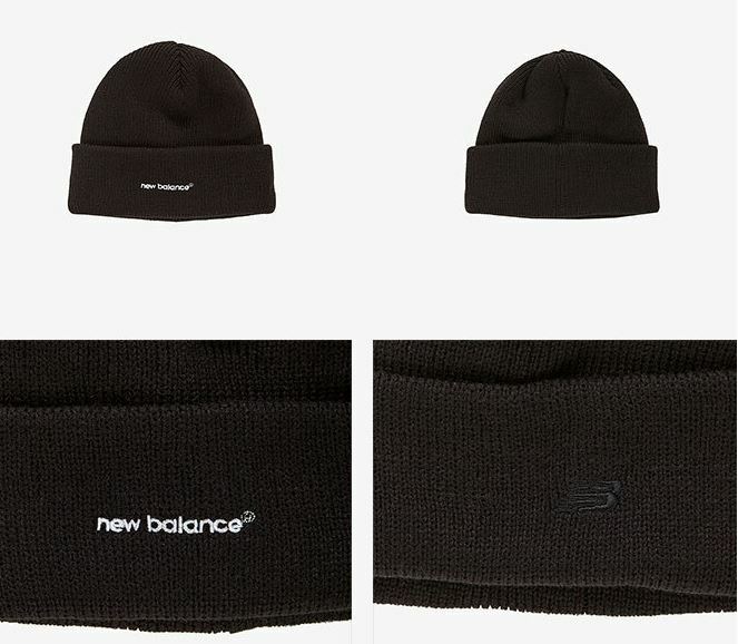 NEW BALANCE 基本款 素色 小LOGO 毛帽 黑 NBGDCAF305_19