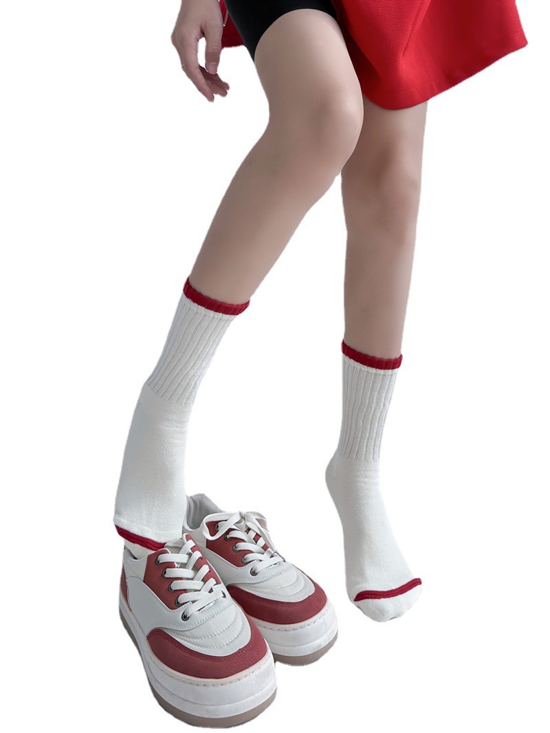 《1565》♾️秋冬毛圈加厚拚色中筒襪