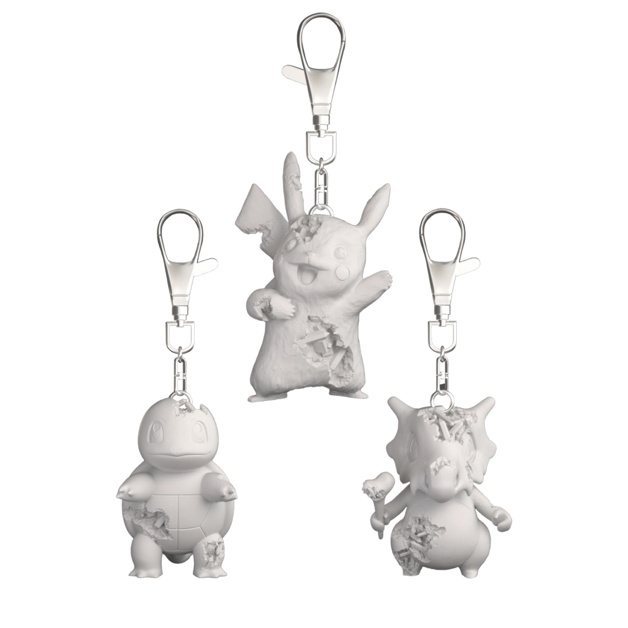 Daniel Arsham x Pokemon Pikachu Cubone Squirtle Keychain