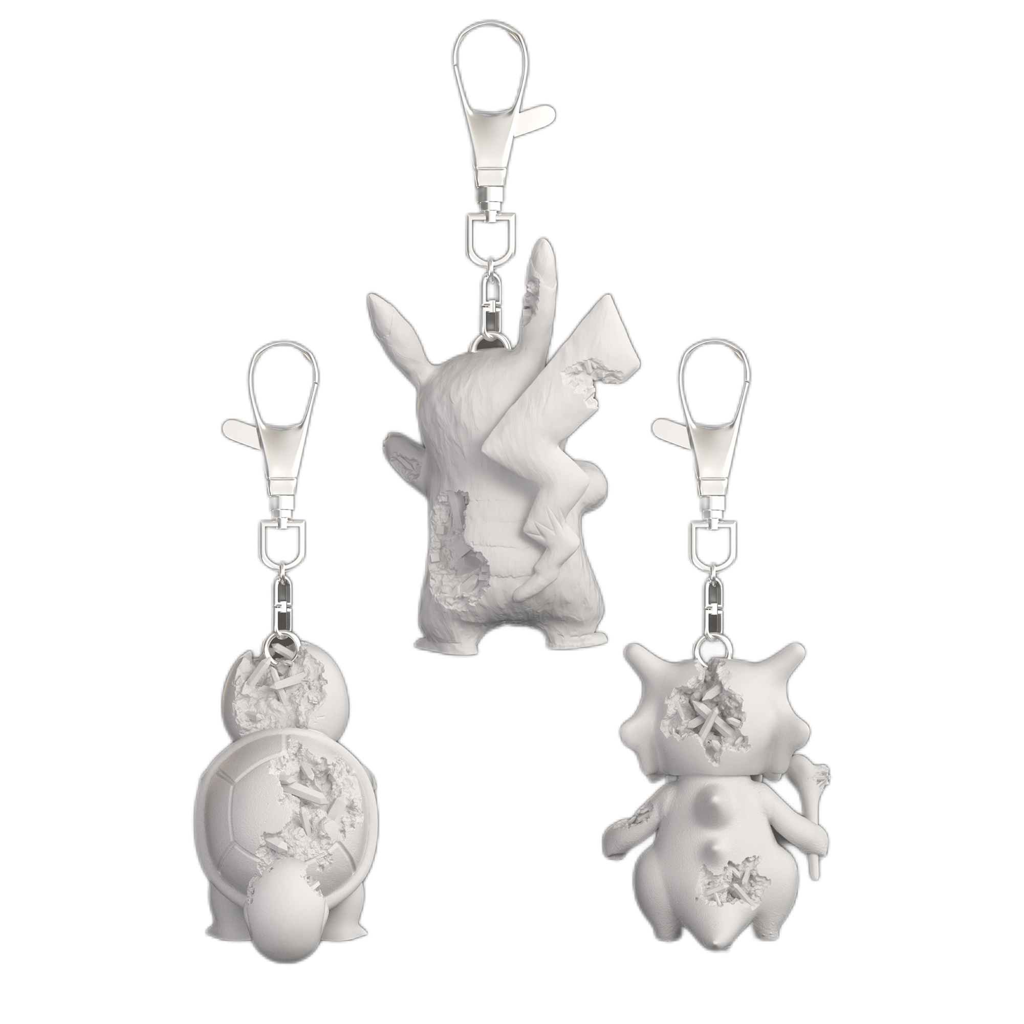 Daniel Arsham x Pokemon Pikachu Cubone Squirtle Keychain