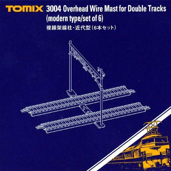 TOMIX 3004 Overhead Wire Mast for Double Tracks (Modern-Type/Set of 6)