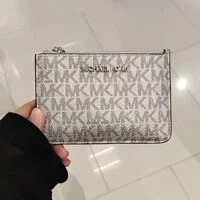 [S] MICHAEL KORS 35F2STVP1M JET SET TRAVEL SM TZ COINPOUCH W ID, SILVER, 196163447537 (SMK289)