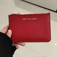 [S] MICHAEL KORS 35F7GTVU1L JET SET TRAVEL SM TZ COINPOUCH W ID LEATHER, CHILI, 196163451978 (SMK294)