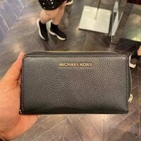 [S] MICHAEL KORS 35S9GTVE7L JET SET TRAVEL LARGE FLAT MULTIFUNCTION PHONE CASE.BLACK, 192877339588 [FINAL SALE] (SMK298)