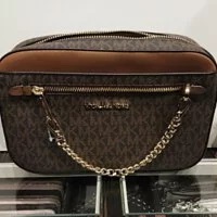 [S] MICHAEL KORS 35S1GTTC9B LG EW ZP CHAIN CROSSBODY,BROWN, 194900274507 (SMK301)