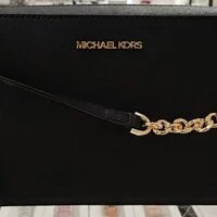 [S] MICHAEL KORS 35T8GTTC9L JET SET LARGE EW CROSSBODY BAG, BLACK/GOLD, 192317134629 (SMK302)