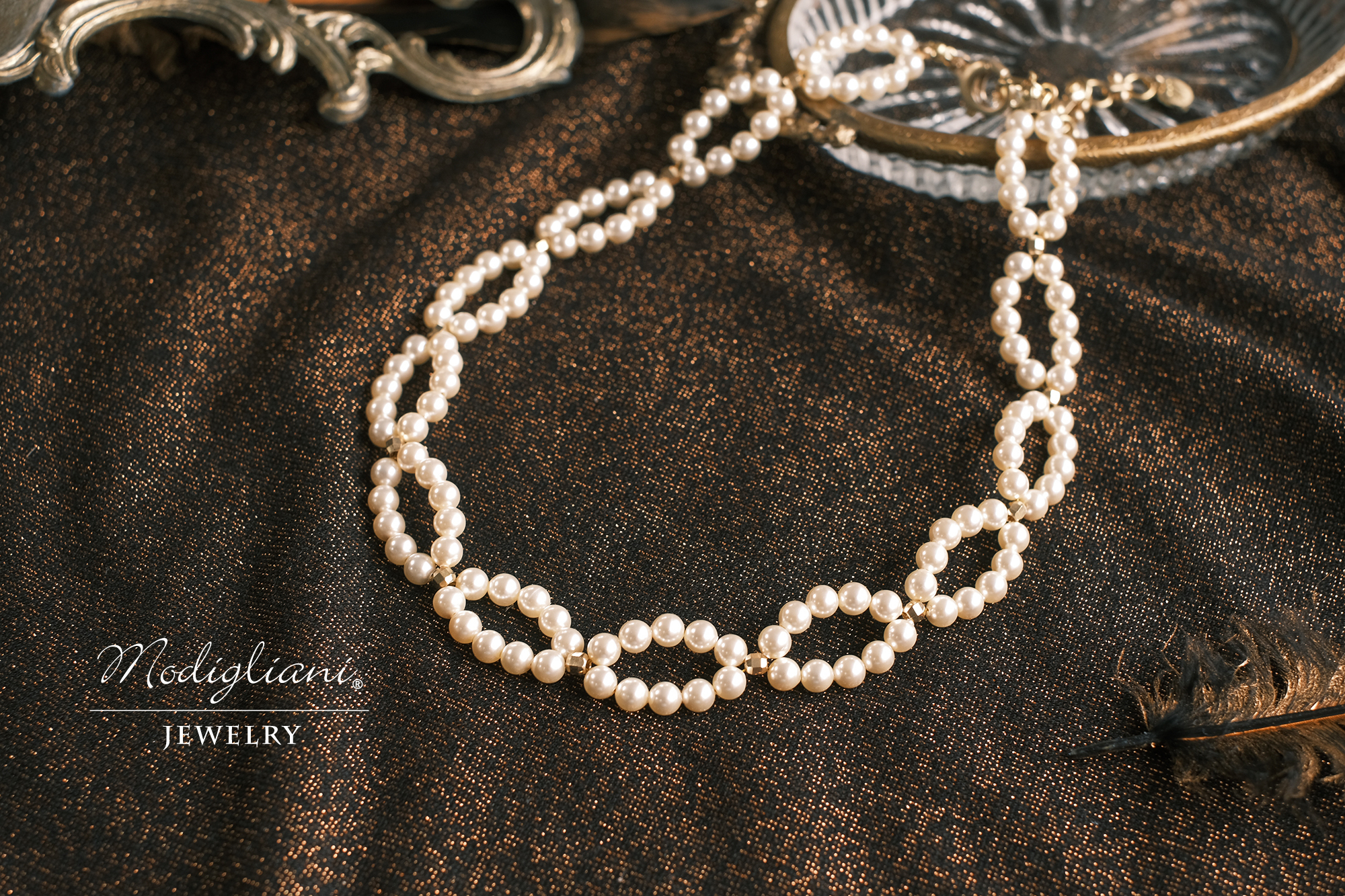 黃銅飾品,黃銅,華麗,優雅,項鍊,氣質,施華洛世奇水晶珍珠