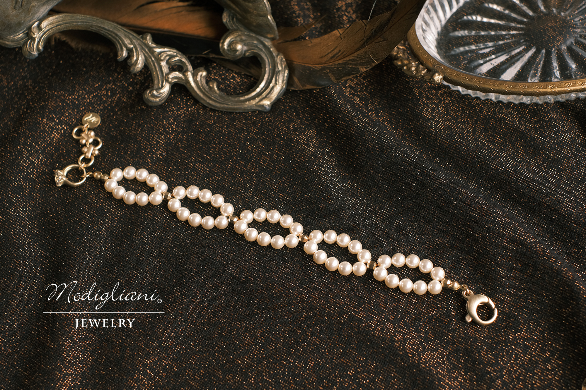 黃銅飾品,黃銅,華麗,優雅,手鍊,氣質,施華洛世奇水晶珍珠