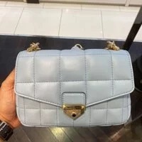 [S] MICHAEL KORS 30H0G1SL1T SOHO SM CHAIN SHLDR LEATHER,PALE BLUE, 194900929346 (SMK313)