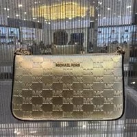 [S] MICHAEL KORS 35F2GTVU6M JET SET TRAVEL MEDIUM ZIP POUCHETTE,PALE GOLD, 196163433103 (SMK315)