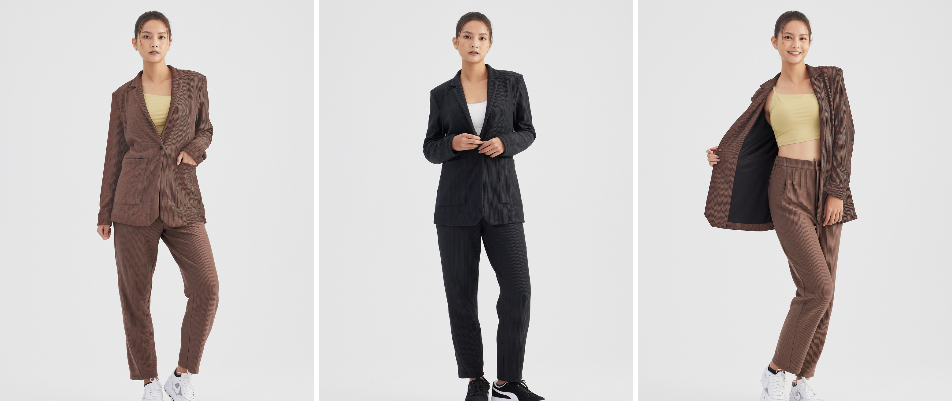 穿西裝套裝的女生