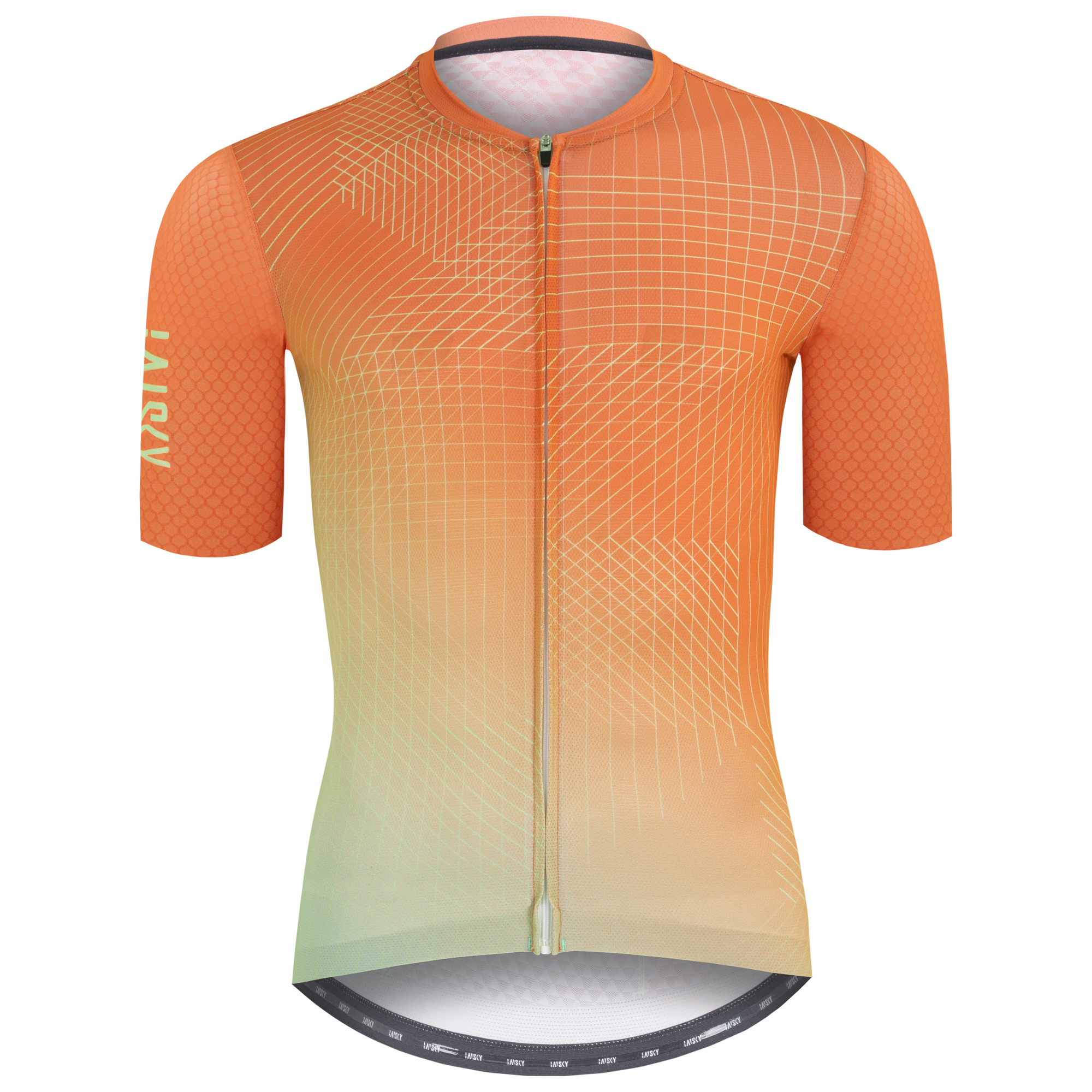 男款空力短車衣 編織 螢光橘