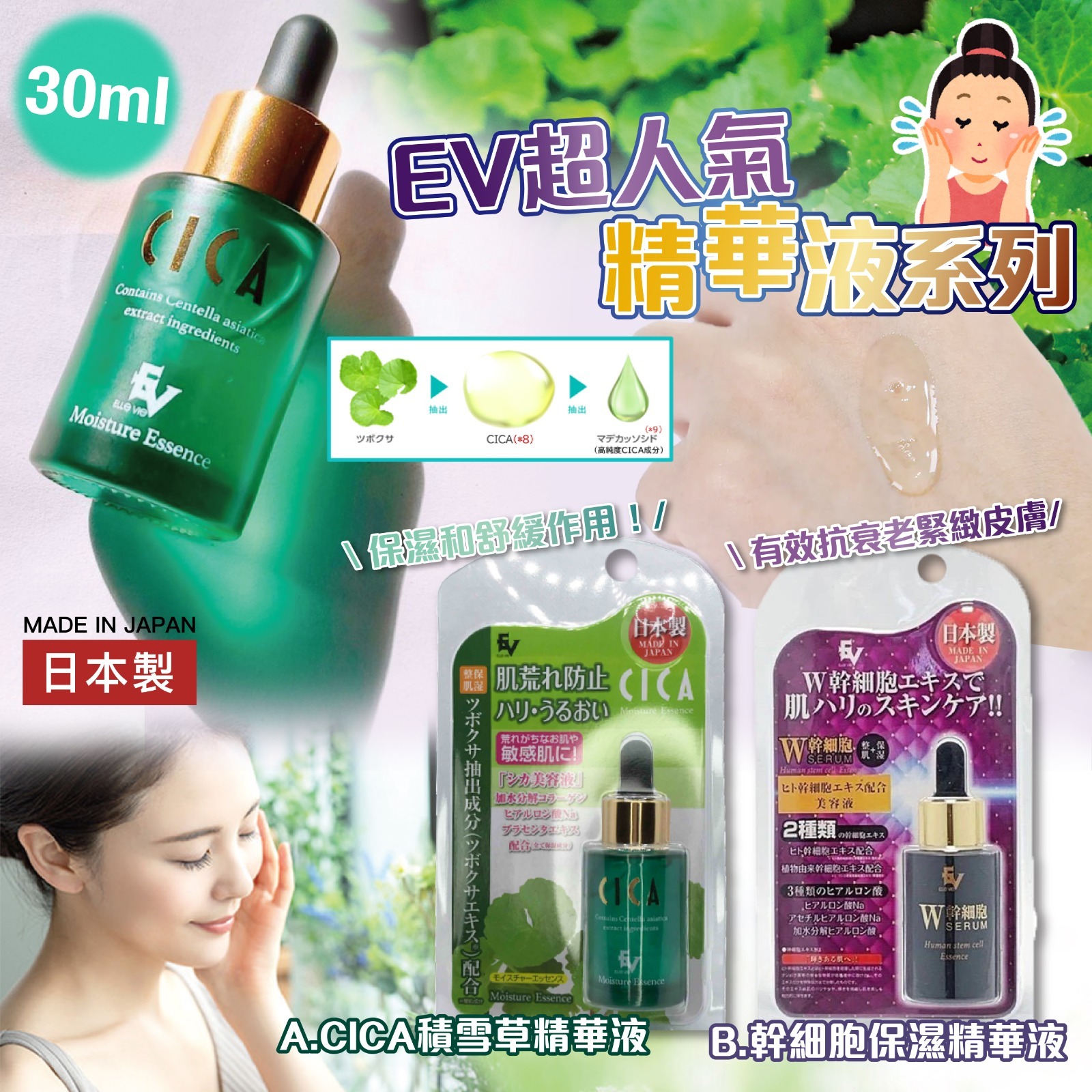 日本製EV超人氣精華液系列30ml