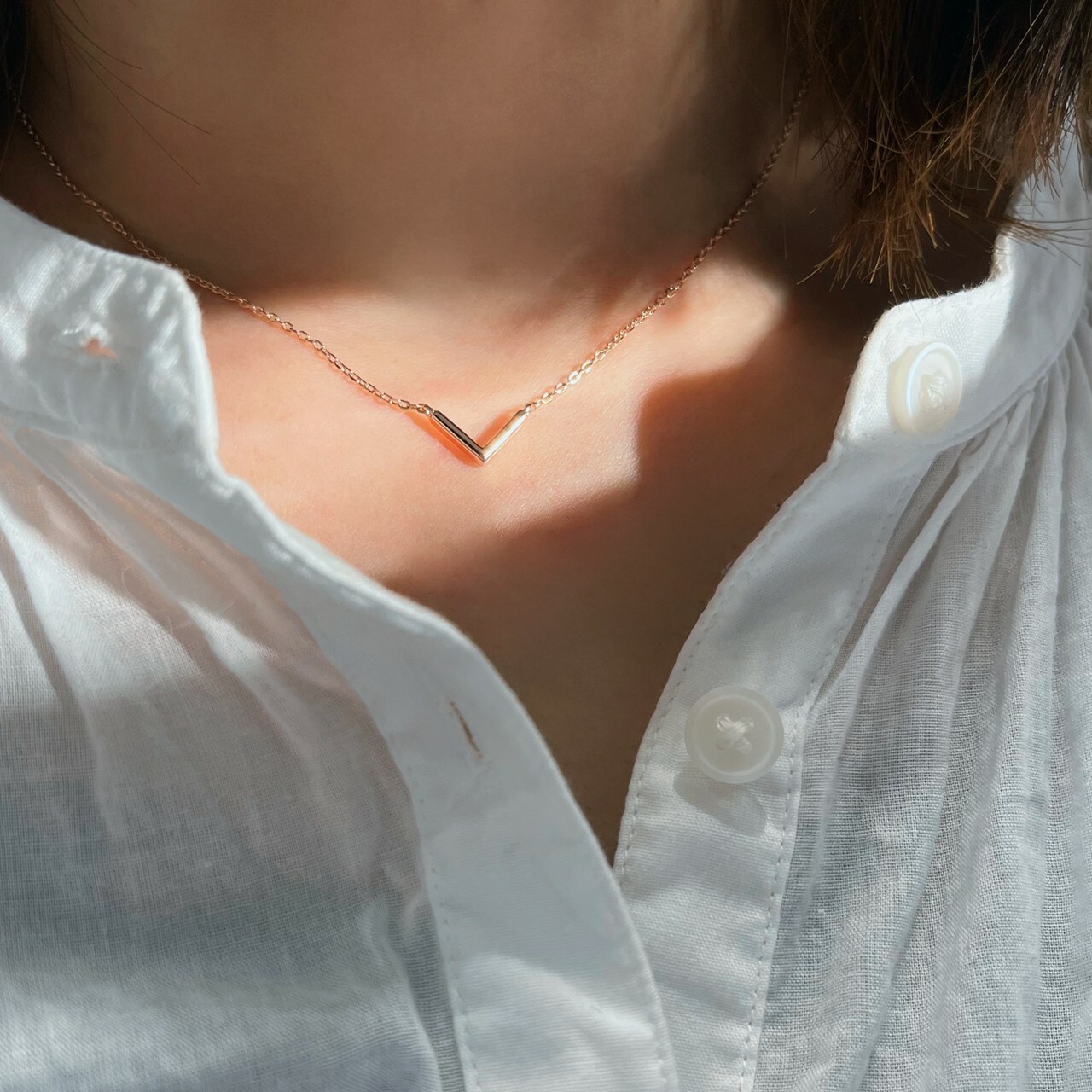 幸運v字 純銀鎖骨項鍊