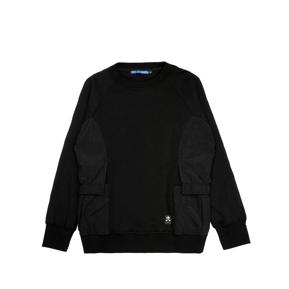 側鬆緊口袋上衣-黑