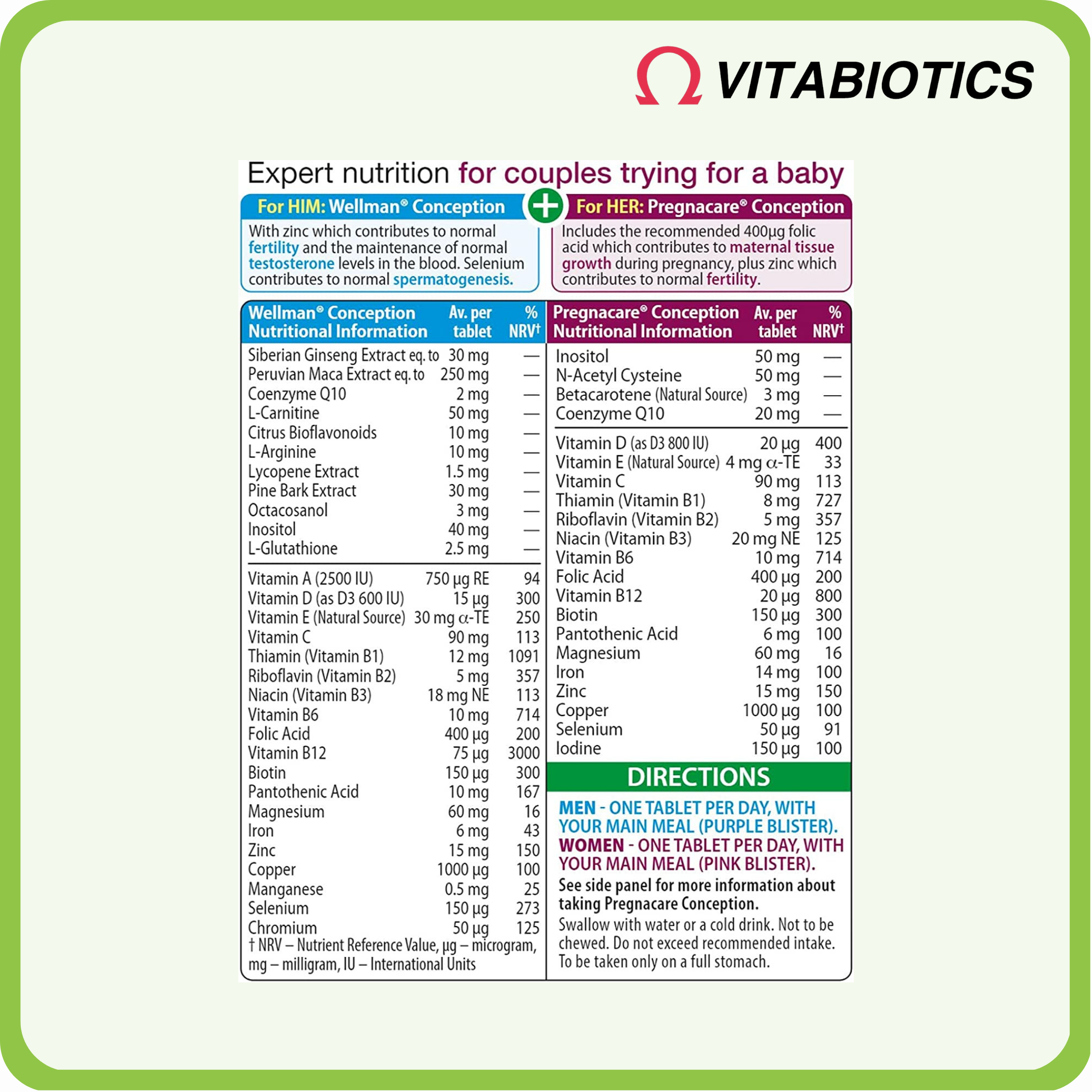 Vitabiotics 預備懷孕前全面營養補充劑 60粒(平行進口)
