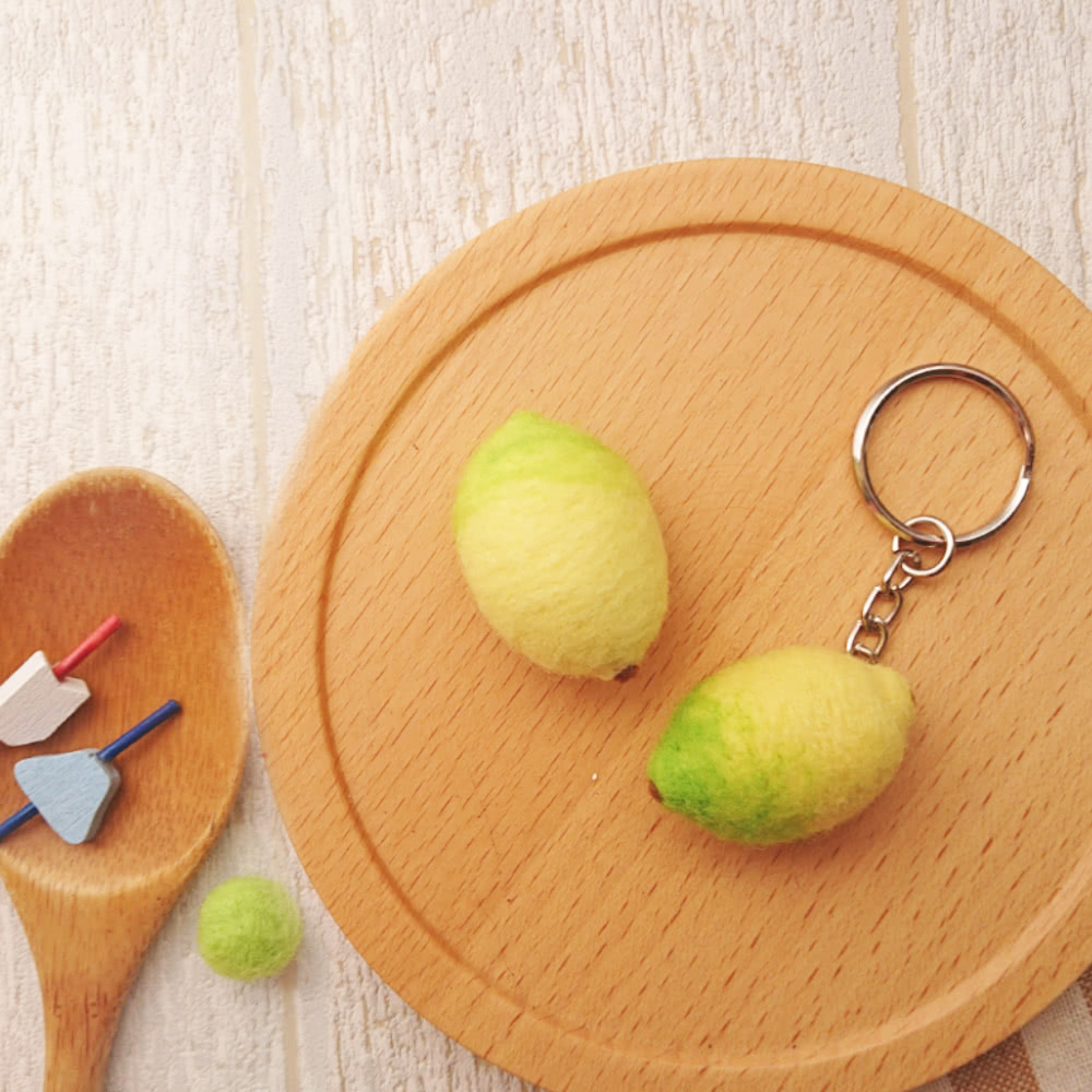 檸檬（含羊毛氈超值全材料包套組 附別針、鑰匙圈 全程影音教學）