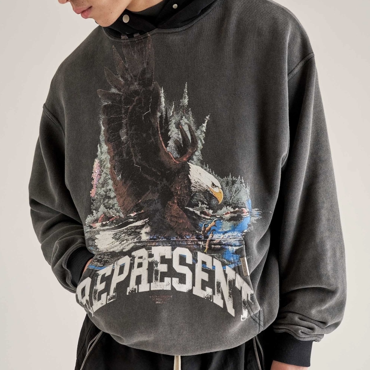 Represent Eagle Hoodie - Vintage Grey