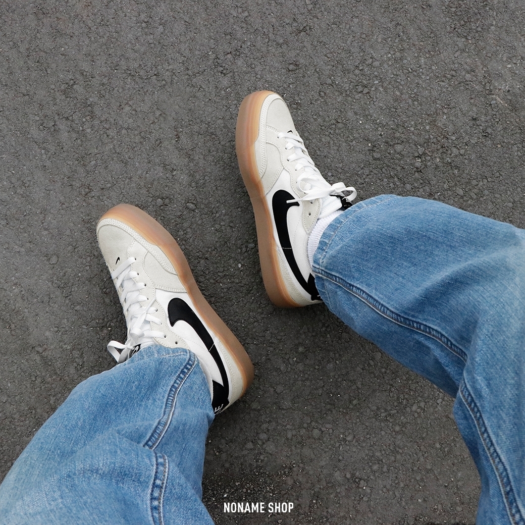 NIKE SB Zoom Pogo Plus 膠底 異材質 滑板鞋 米灰 (女款)