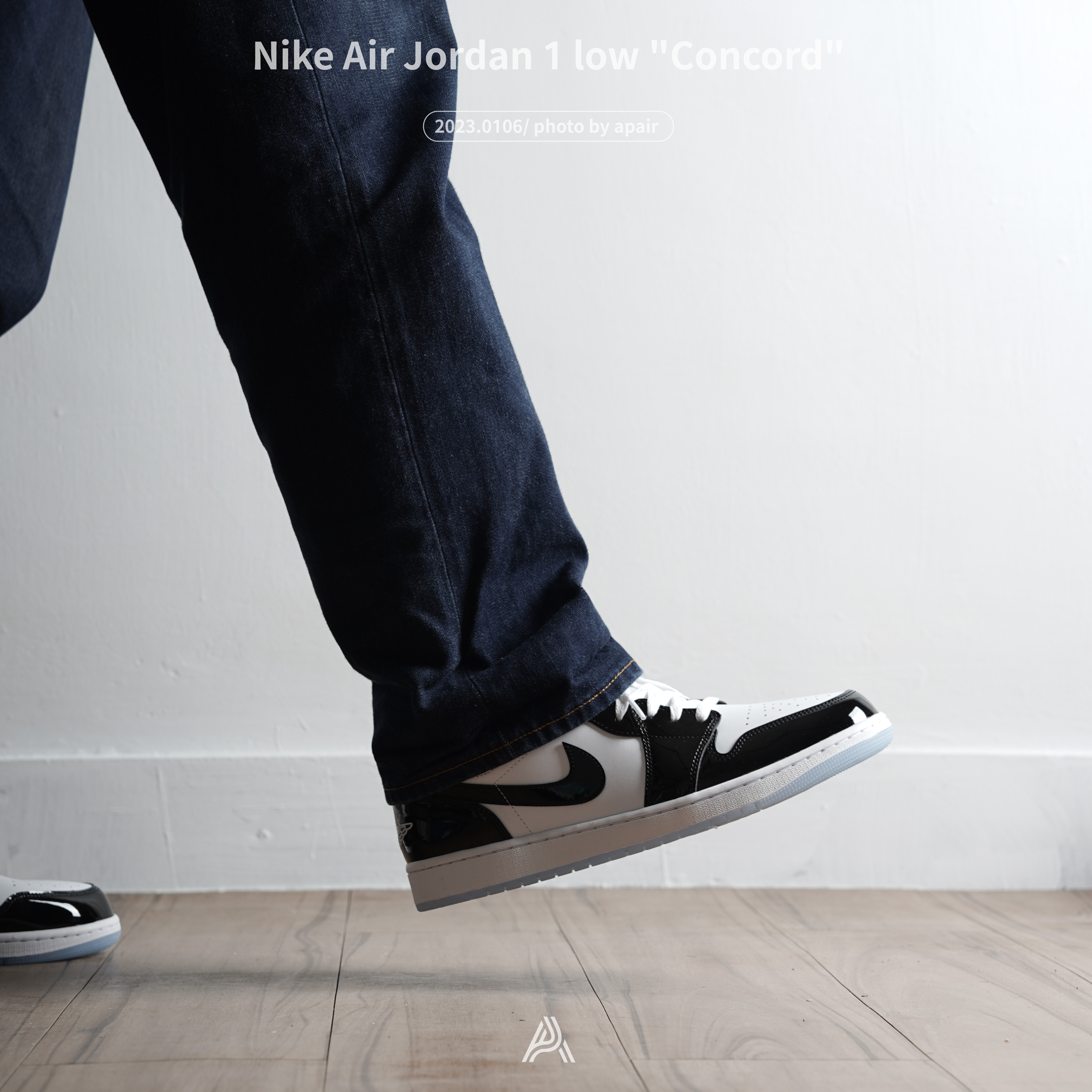 【APAIR】現貨/預購 Nike Air Jordan 1 low "Concord" 黑白漆皮 熊貓 冰晶底 DV1309-100 DV1333-100