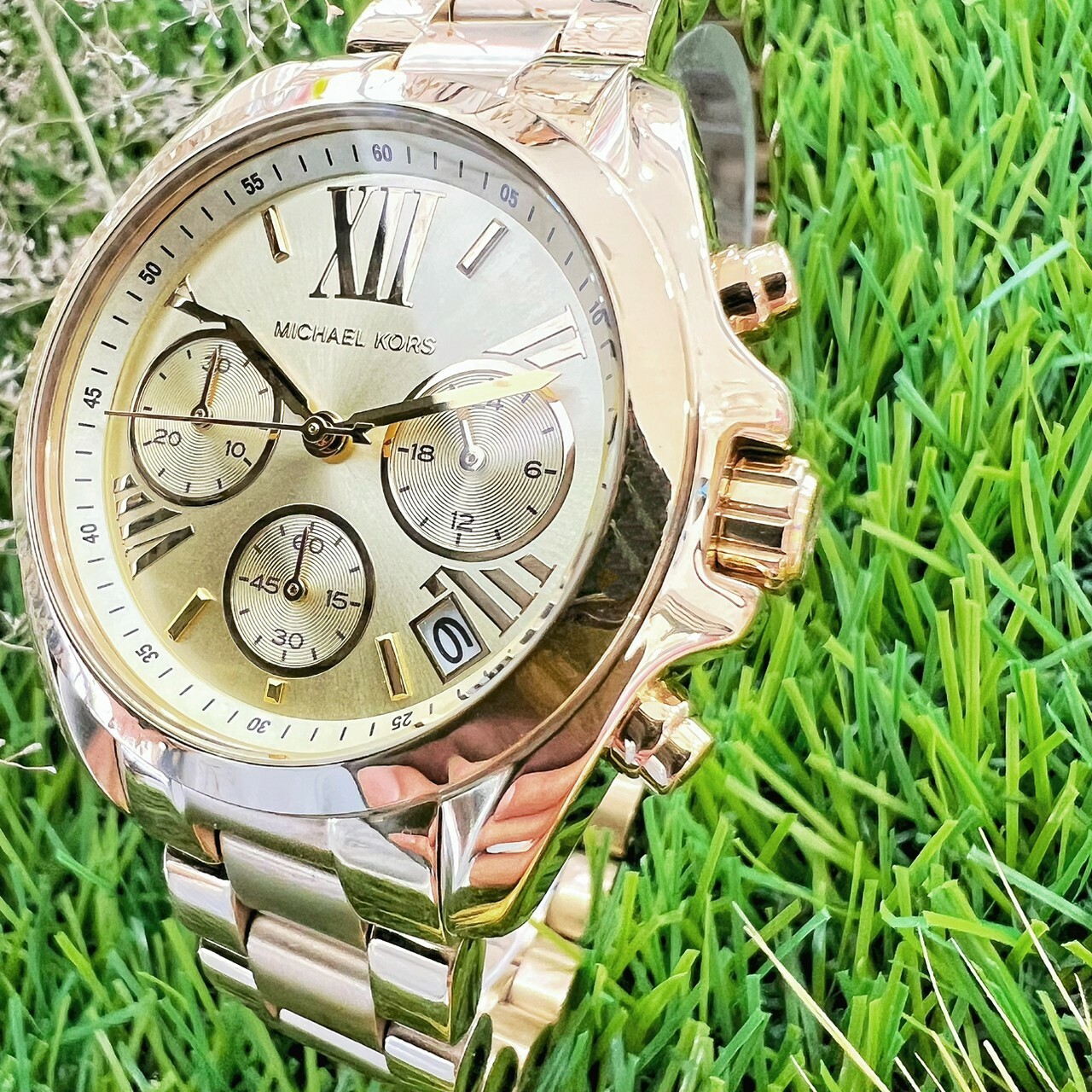 【MICHAEL KORS】漫步羅馬三眼計時腕錶 MK5798 36mm 現代鐘錶