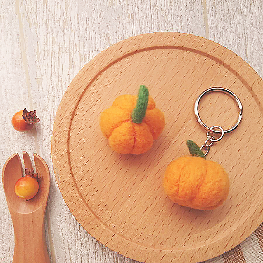 南瓜（含羊毛氈超值全材料包套組 附別針、鑰匙圈 全程影音教學）