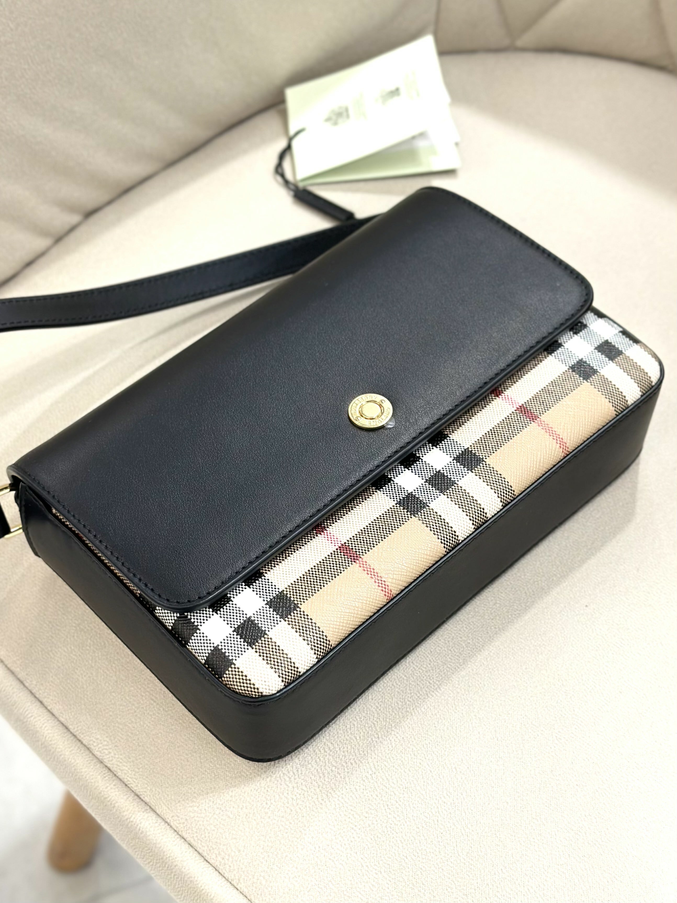 BURBERRY Vintage Check and Leather Penny Bag