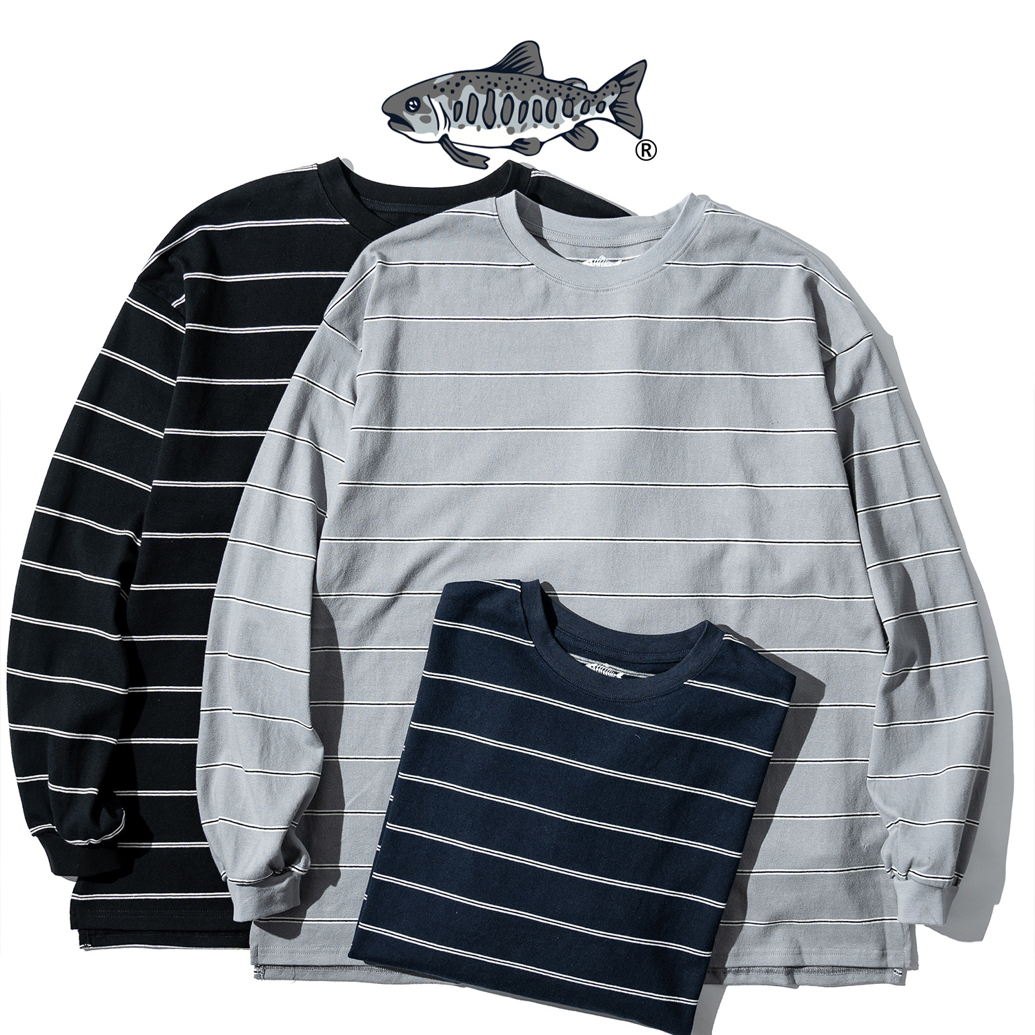 AGILITY Basic Stripe LS Tee 重磅 寬版條紋Tee [CT8L]