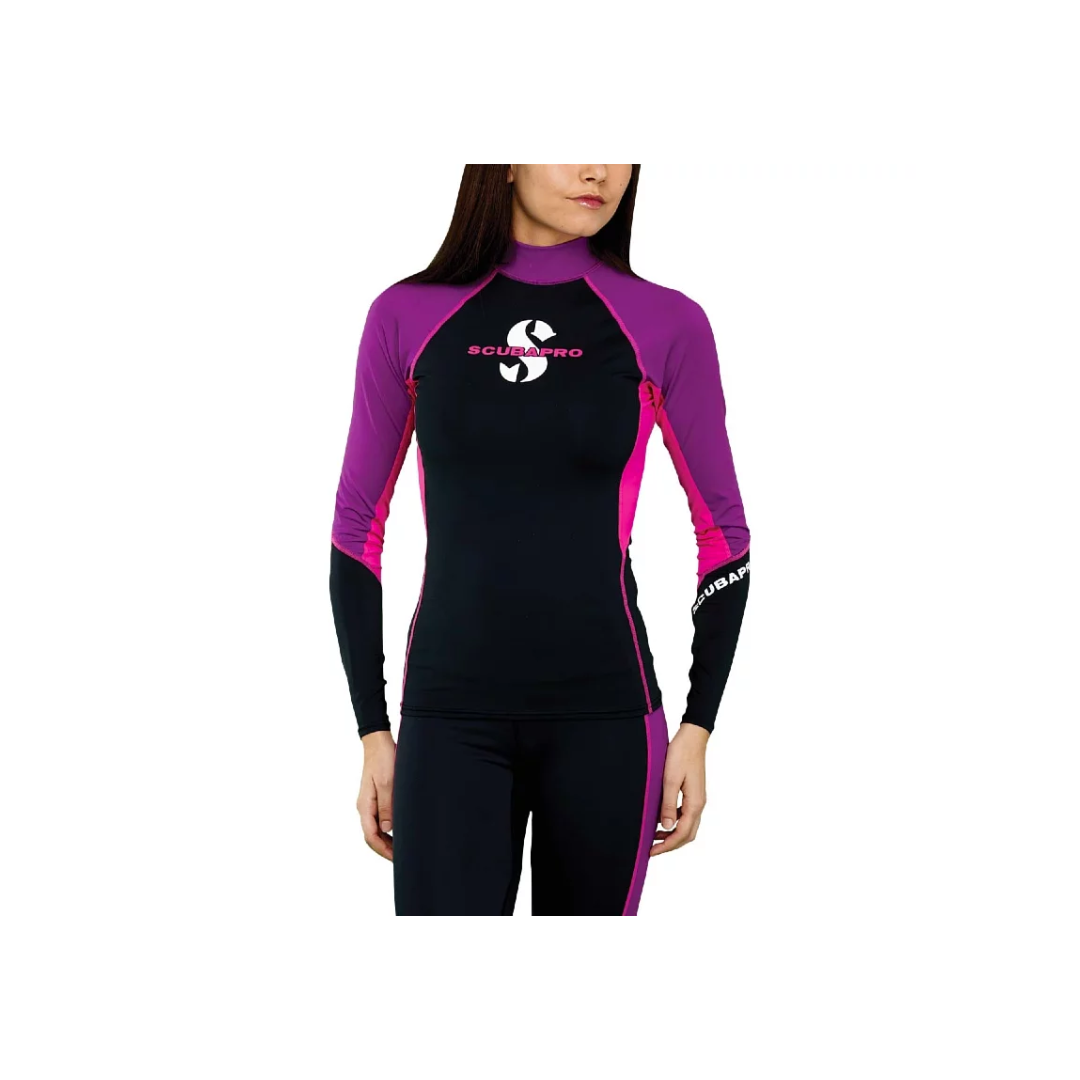 ★SCUBAPRO 女款防曬水母衣 UPF80 T-Flex 黑紫色65.739 售完為止