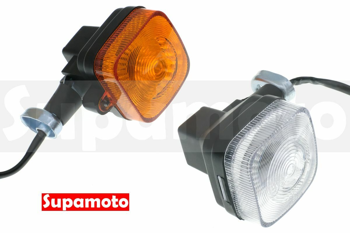 -Supamoto- D47 方形 復古 方向燈 霧黑 透明 橘色 通用 改裝 方型 檔車 正方形