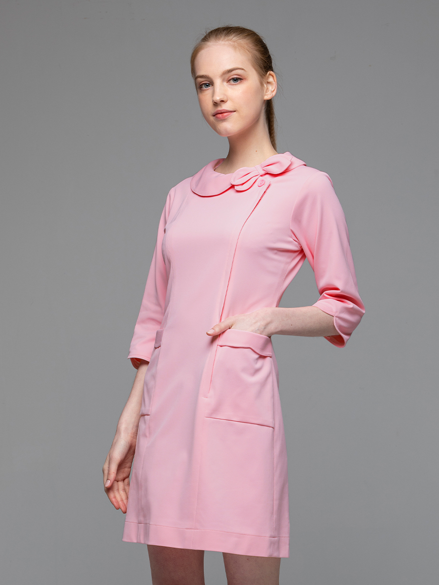 【 A148-A0 】女護理洋裝-A科技布-寶寶粉