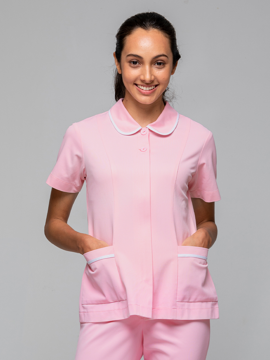 【 A246-A0 】女護理上衣-A科技布-寶寶粉