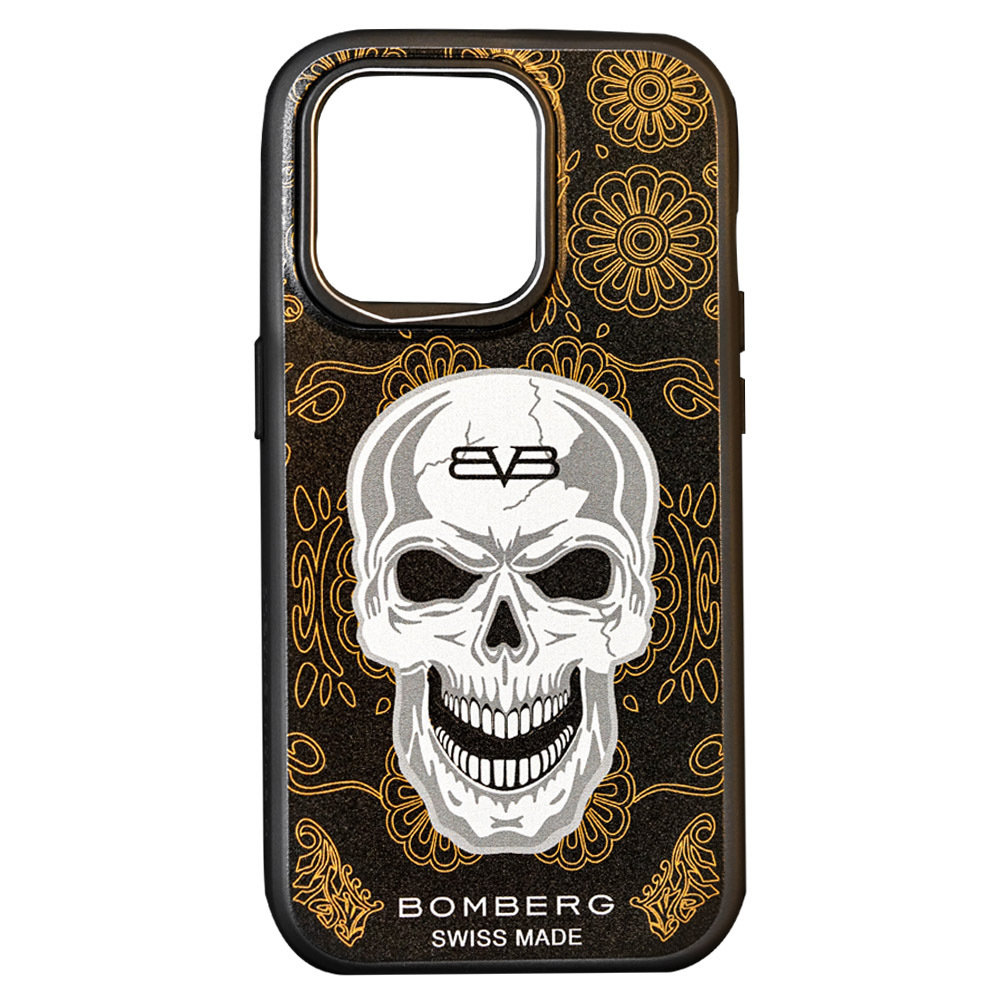【免運】BOMBERG 骷髏雕花圖騰 iPhone 14 Pro 手機殼