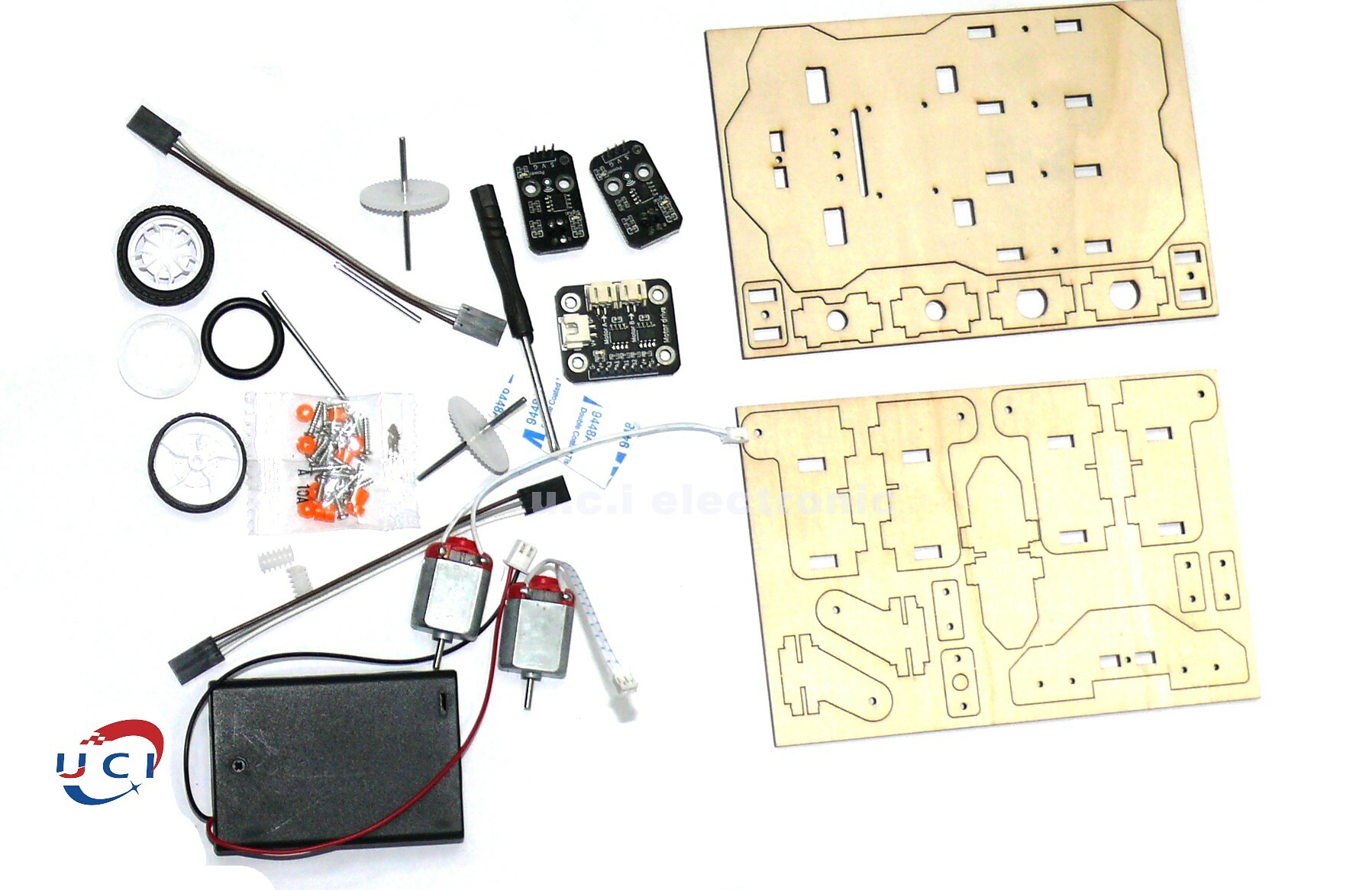 【UCI電子】(Y-2) DIY循跡小車 科學實驗玩具材料包 DIY巡線科技小發明 循跡小車