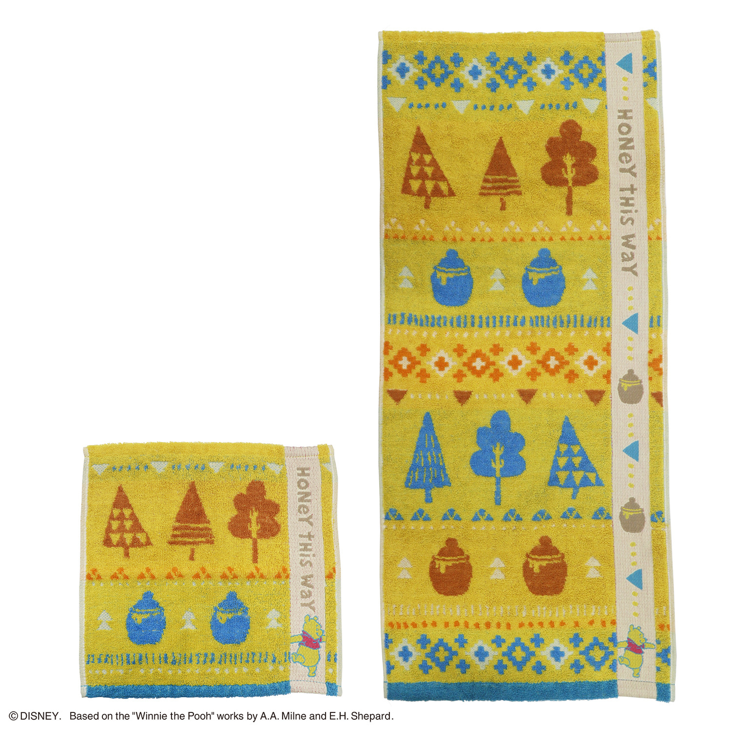 【現貨】日本迪士尼維尼森林蜂蜜抗菌除臭加工毛巾-方巾/長巾