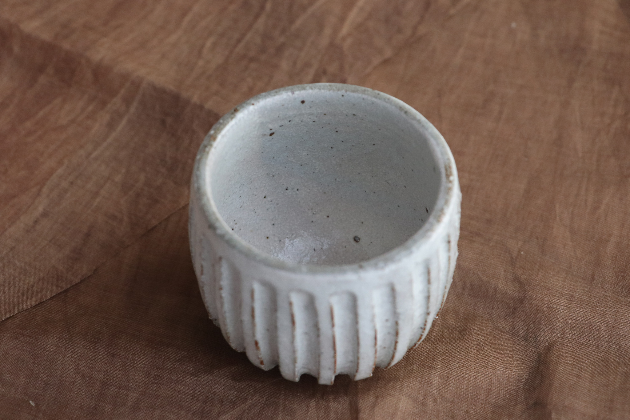 TOJIKI TONYA 粉引 鎬紋 茶杯 湯吞